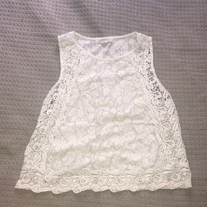 White lace tank